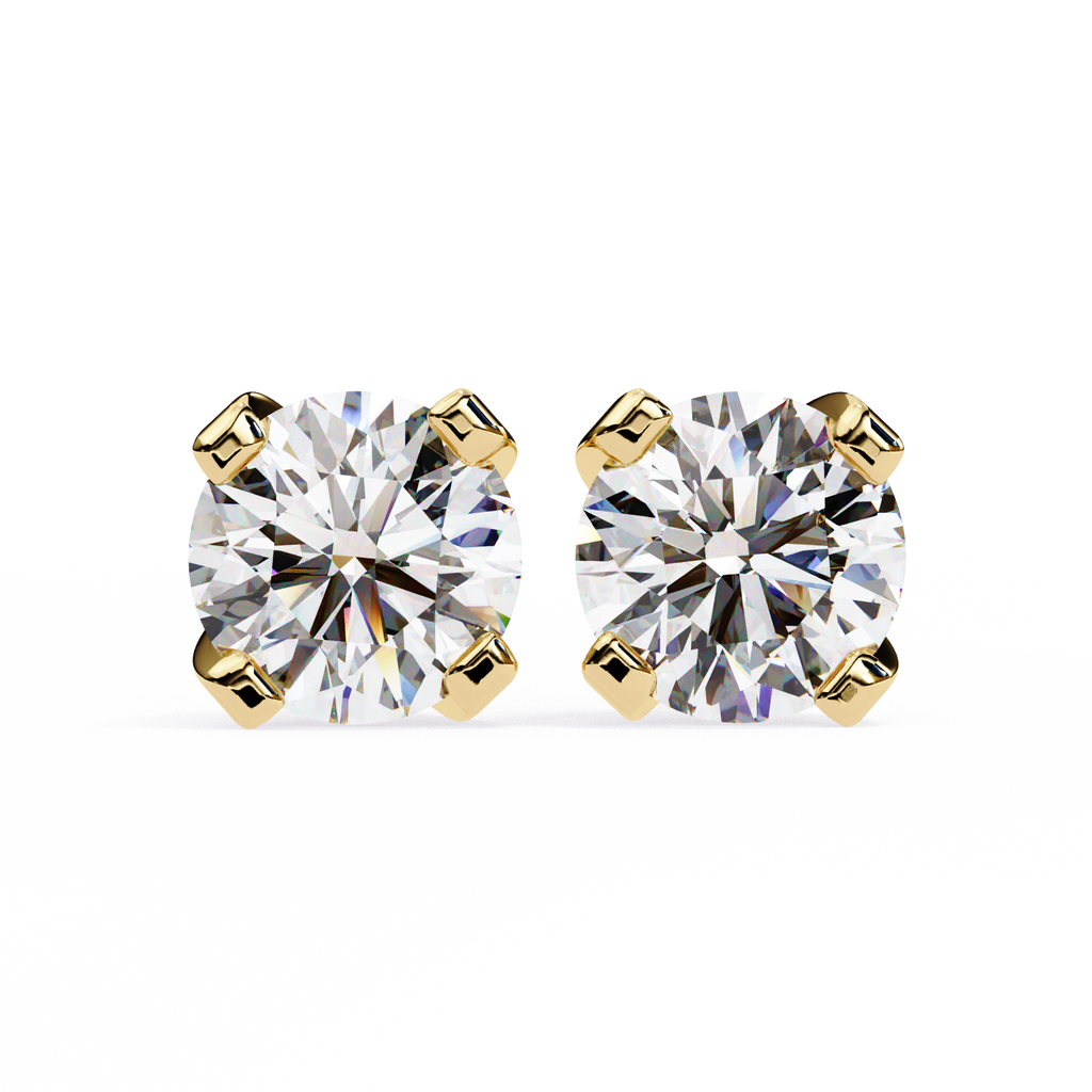 Classic Round Brilliant Diamond Stud Earrings