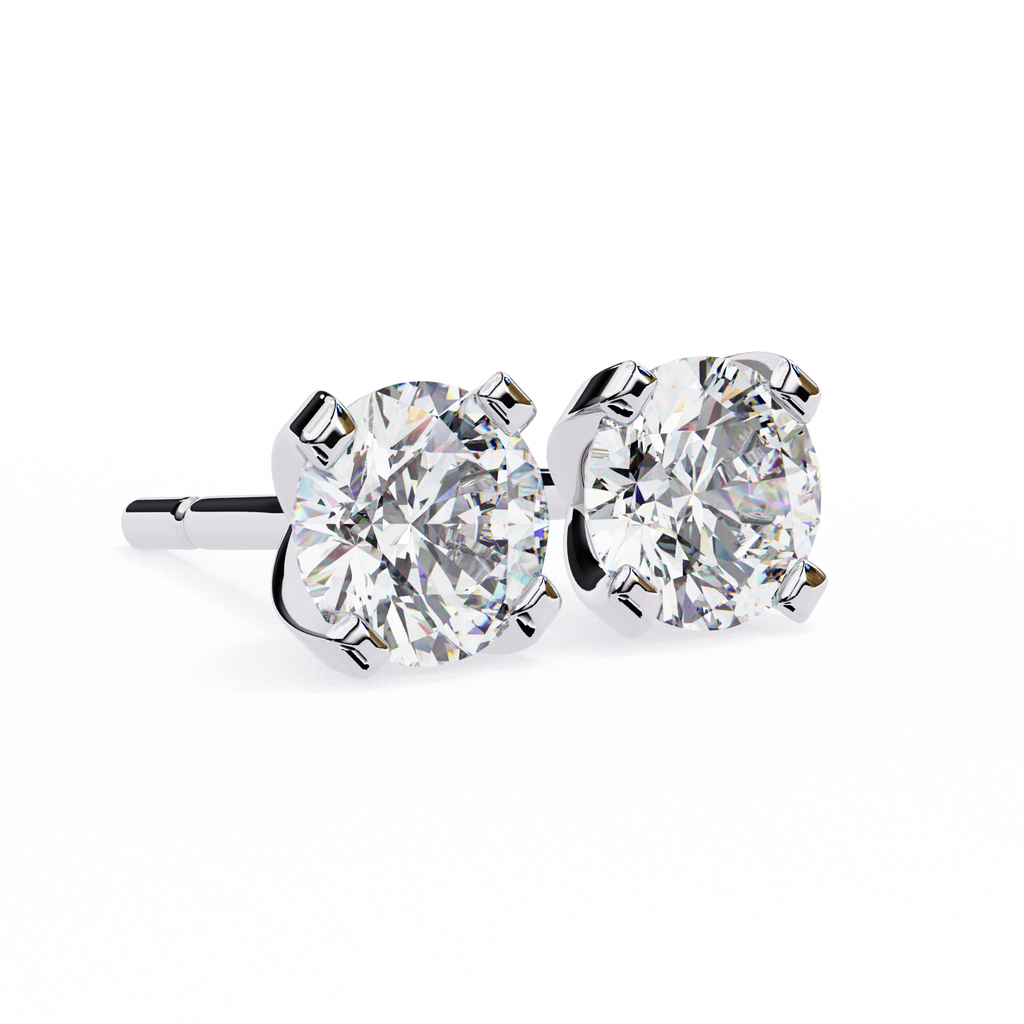 Classic Round Brilliant Diamond Stud Earrings